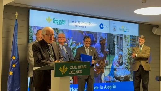 Monseñor José Ángel Saiz Meneses, arzobispo de Sevilla durante su intervención