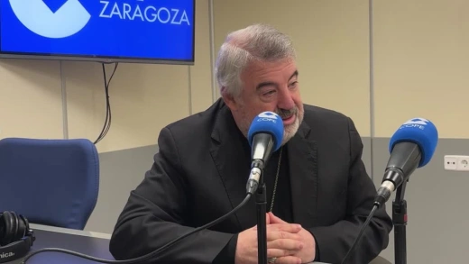 Don Carlos Escribano en un momento de la entrevista en COPE Zaragoza.