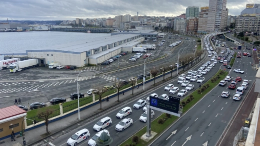 Manifestación de taxistas en A Coruña