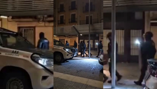 Material gráfico de la detención en la localidad aragonesa de Tarazona del presunto autor del delito de robo con violencia e intimidación