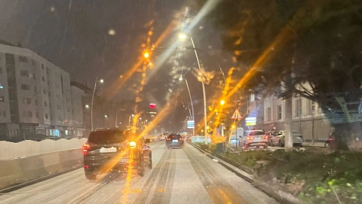 La granizada desde un coche que circulaba en Alfonso Molina