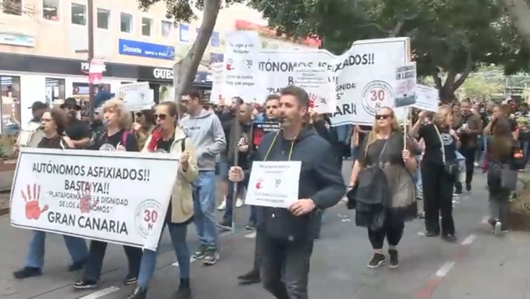 Manifestación autónomos Gran Canaria